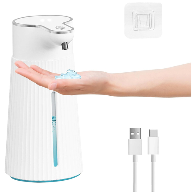 Automatic Soap Dispenser, Wall Mount 400Ml USB Rechargeable Electric Dispenser