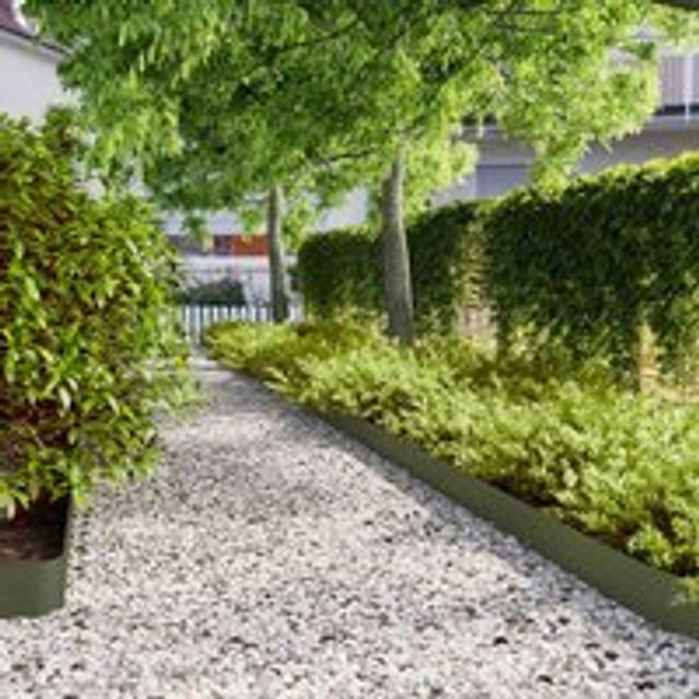 Lawn Edgings 10 pcs Olive Green 15x103 cm Cold-rolled Steel - White - One Size