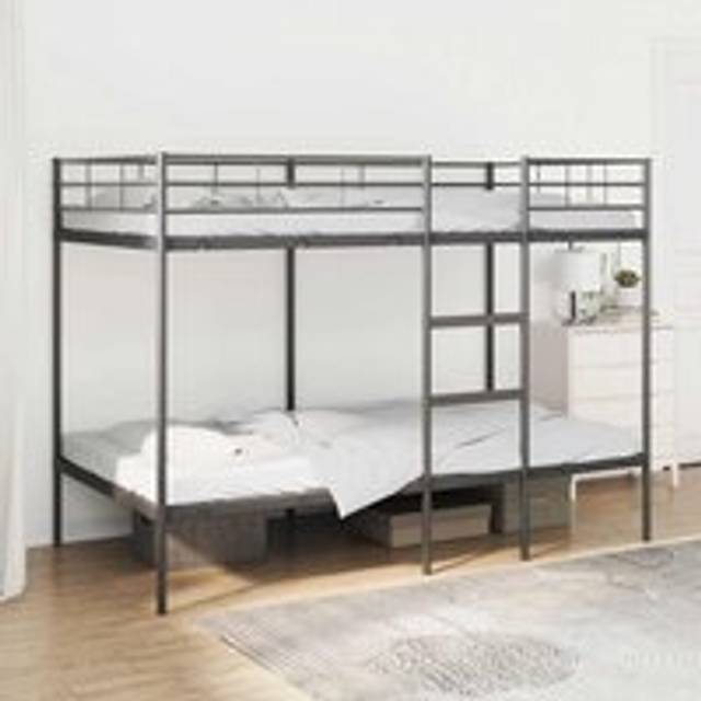 Bunk Bed without Mattress Black 100x200 cm Steel - One Size