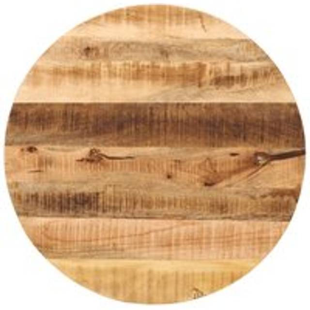 Table Top √ò 70x2.5 cm Round Solid Wood Rough Mango - Brown - One Size