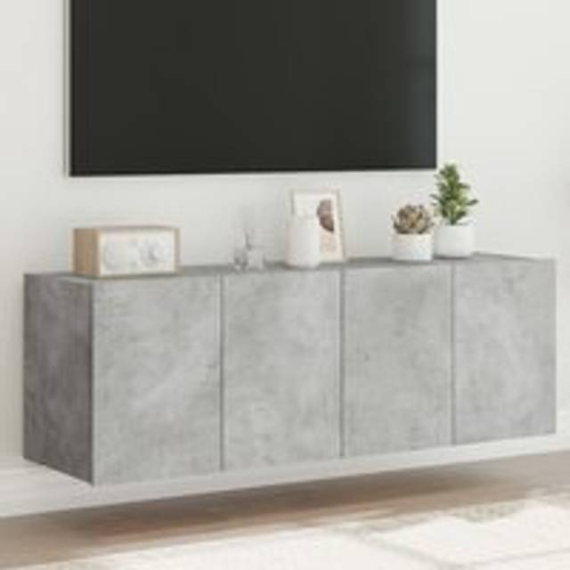 TV Wall Cabinets with LED Lights 2 pcs Concrete Grey 60x35x41 cm - One Size