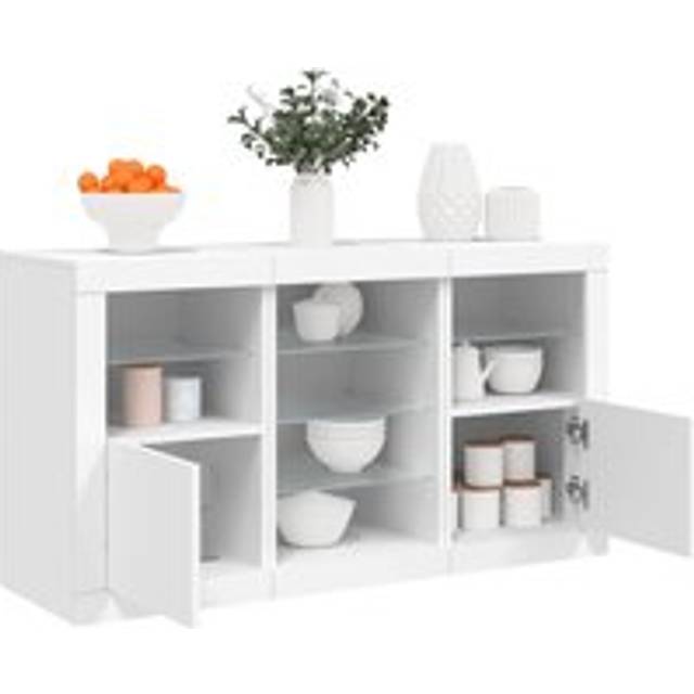 Sideboard with LED Lights White 123x37x67 cm - One Size