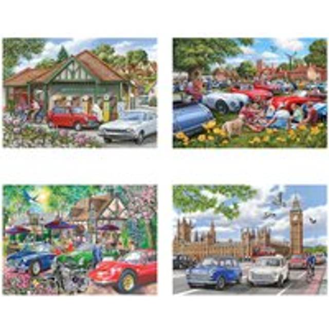 The House of Puzzles Nice Day For A Drive Jigsaw Set - 4 x 500 Piece Jigsaws, Multi