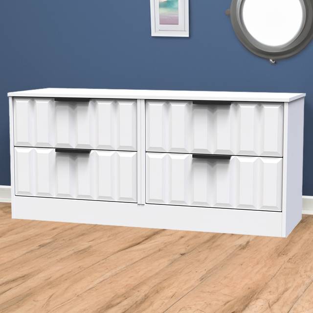 Welcome Furniture Ready Assembled New York 4 Drawer Bed Box In White Matt, White