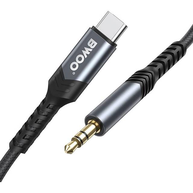 BWOO USB-C till Aux Ljudkabel 3.5mm 1.2m - Svart