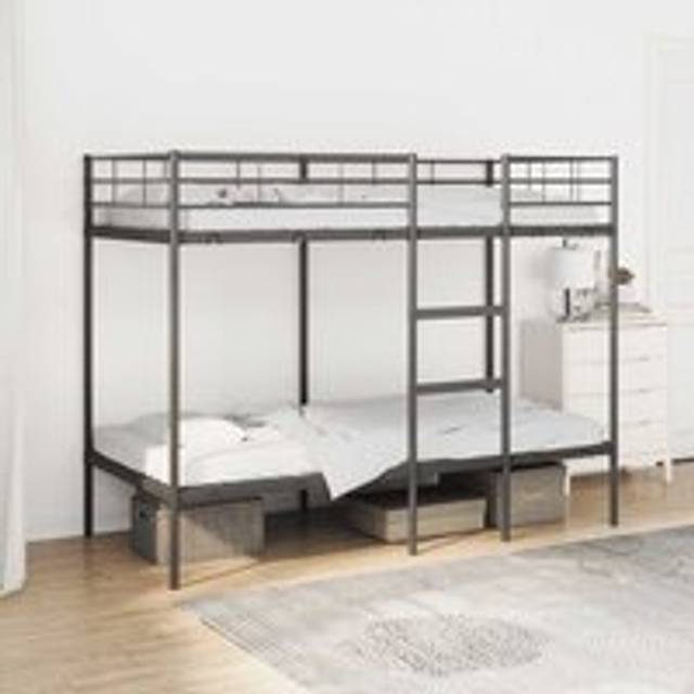 Bunk Bed without Mattress Black 90x200 cm Steel - One Size