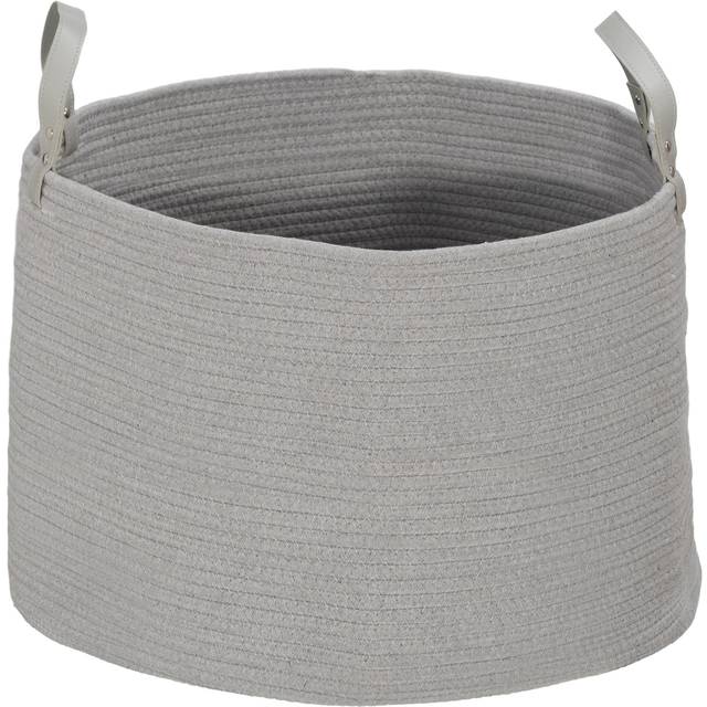 Homcom 88L Cotton Rope Laundry Basket With Handles For Pillows Clothes Grey, Grey