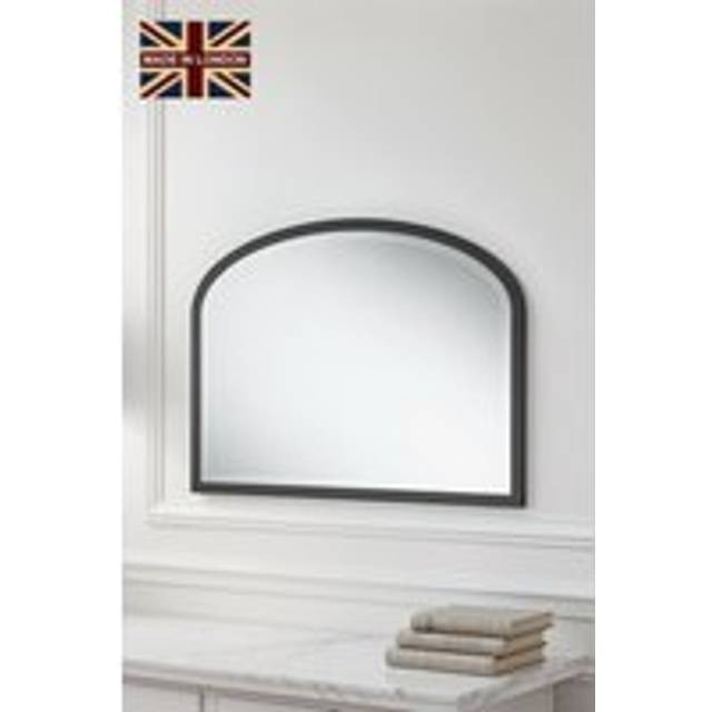 Eternity Curved Arch Mantle Mirror Black Bevelled - One Size