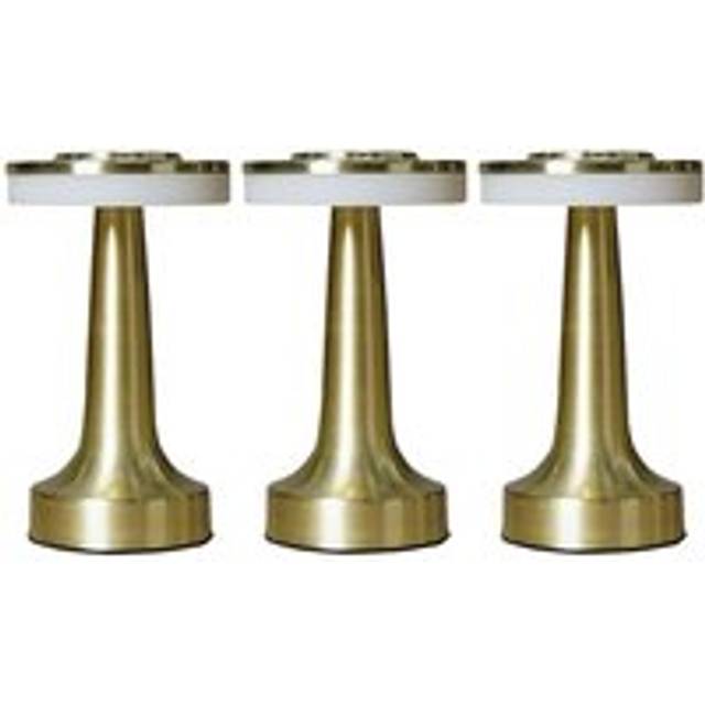3 Pack Talence Brass LED Rechargeable Battery Operated Dimmable Touch Table Lamp Indoor/Outdoor - Metallic Gold - One Size