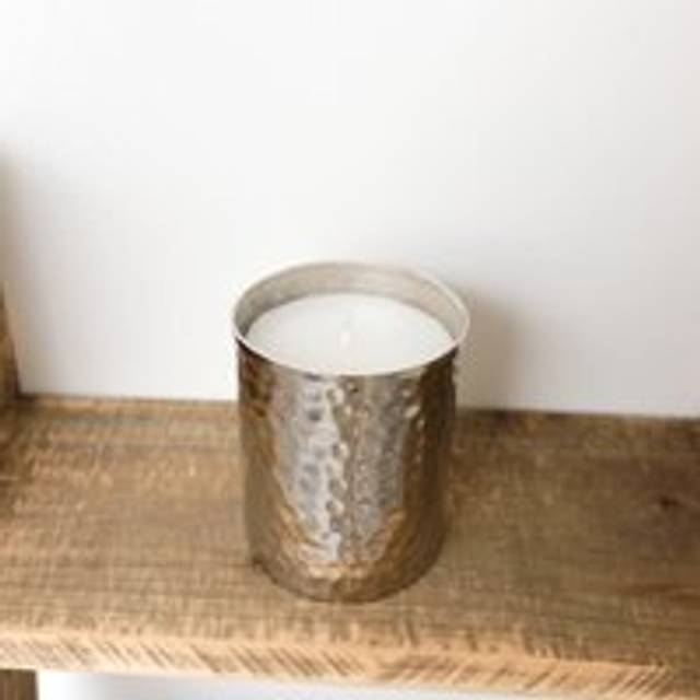 Melody Maison - Hammered Silver Filled Candle Pot - 10cm