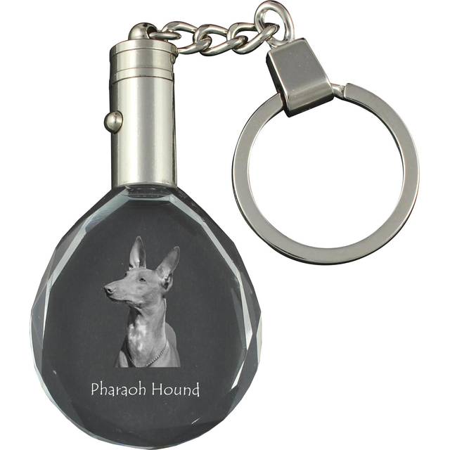 Pharaoh Hound, Kelb tal-Fenek - pendant with a photo of a dog, crystal key ring in a gift box, a unique gift by Art-Dog transparent