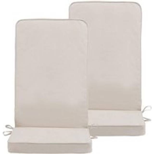Outdoor High Back Seat Cushion Set of 2 - Beige - One Size