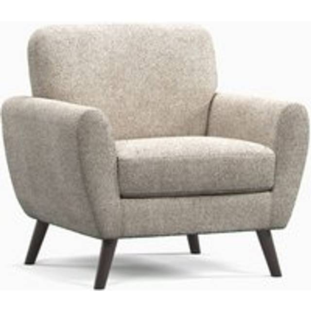 Matlock Boucle Linen Fabric Curved Arm Single Seater Armchair - Cream - One Size