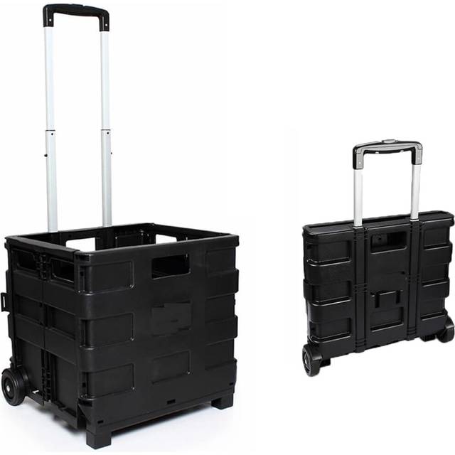 MantraRaj Foldable Shopping Trolley 25 Kg Boot Cart with Wheels Large Folding Supermarket Grocery Shopping Boot Cart Box