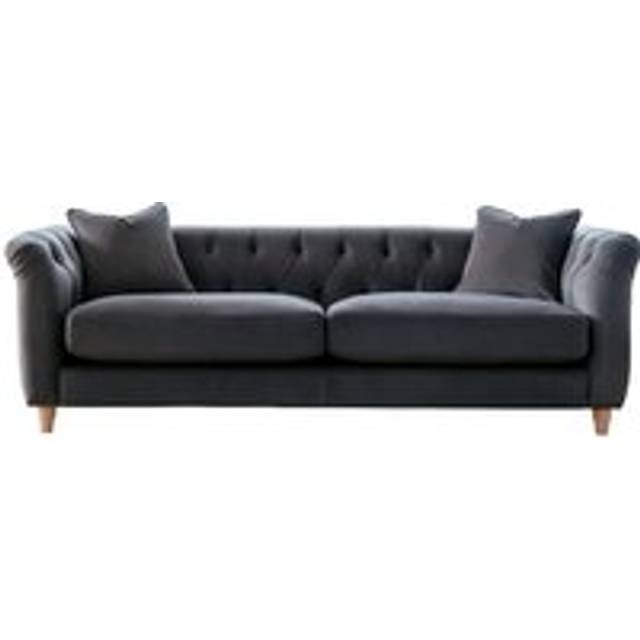 Elsie Plush Velvet Chesterfield Midnight Blue 3 Seater Sofa - One Size