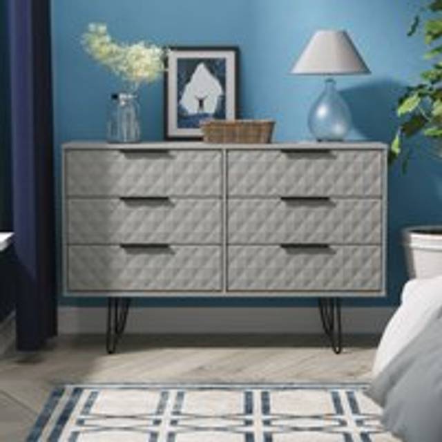 Harlequin 6 Drawer Midi Chest in Dusk Grey - Ready Assembled - Lewis's Home | TJ Hughes