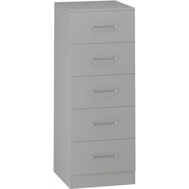Seconique Dakota 5 Drawer Narrow Chest - Light Grey, Grey