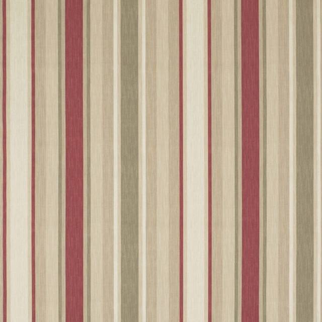 Laura Ashley Awning Stripe Raspberry Lichen Fabric Sold By The Metre