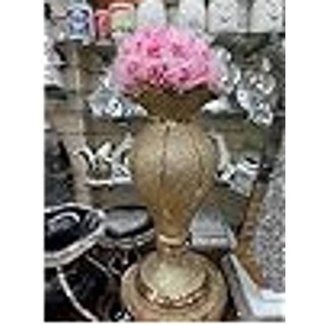 Decorative Gold Glitter Vase, Mosaic Mirror Trim