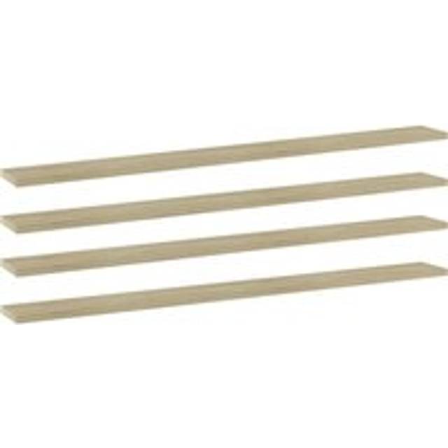 Bookshelf Boards 4 pcs Sonoma Oak 100x10x1.5 cm Engineered Wood - Brown - One Size