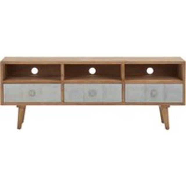 Modern Wooden Media Unit, Wooden TV Unit For Livingroom, Durable Contemporary TV Cabinet - Natural - One Size