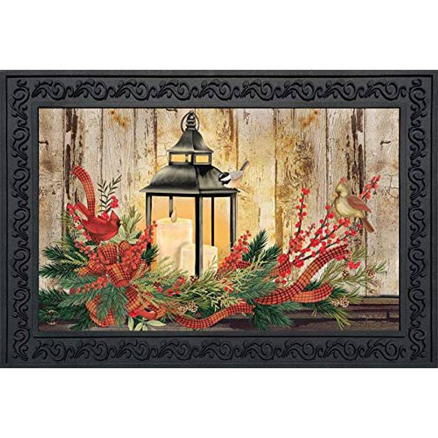 Briarwood Lane Holiday Lantern Christmas Doormat Rustic Cardinals Indoor Outdoor 30 x 18