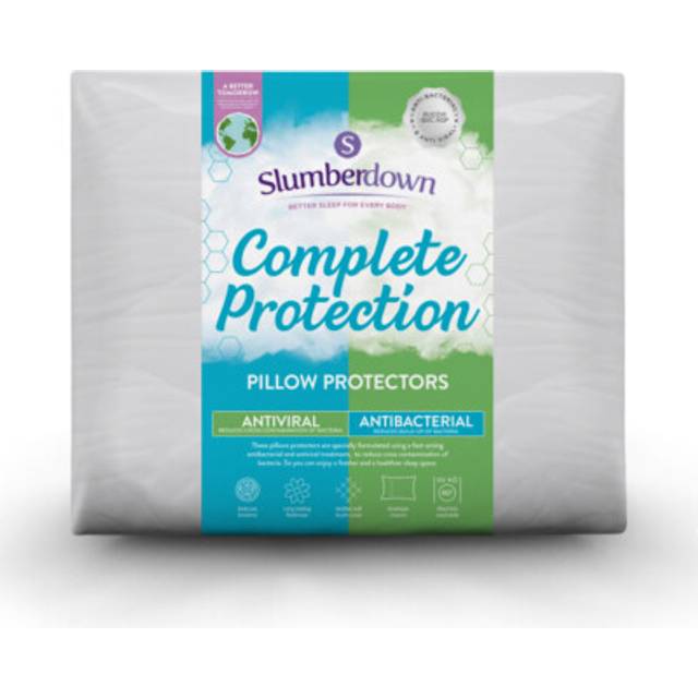 Slumberdown Pack of 2 Complete Protection Anti Viral Pillow Protectors - Silver