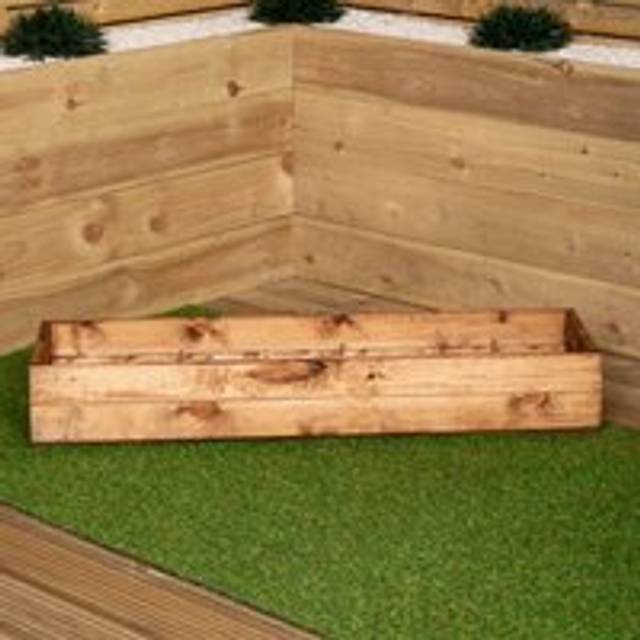 Samuel Alexander - Hand Made 102cm x 28cm x 14cm Rustic Wooden Garden Window Trough / Flower Planter