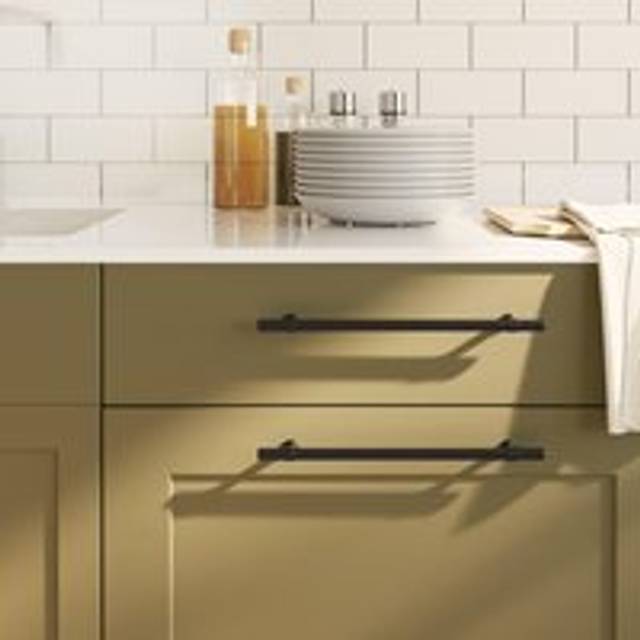 Cabinet Handles 5 pcs Black 224 mm Stainless Steel - One Size