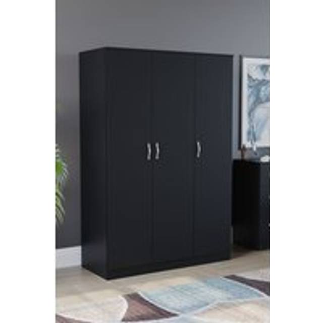 Vida Designs Riano 3 Door Wardrobe Storage Organizer - Black - One Size