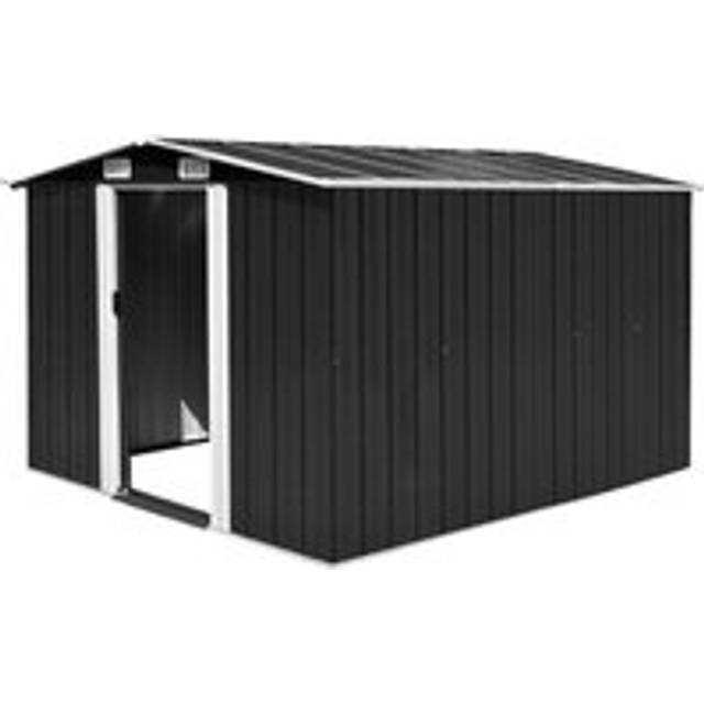 Garden Shed 257x298x178 cm Metal Anthracite - Black - One Size
