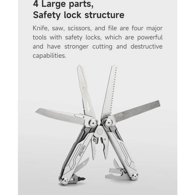 NexTool Captain 19 in 1 Multitool Plier Cable Wire Cutter Multifunctional Multi Tool Outdoor Folding - Red, Silver Tone