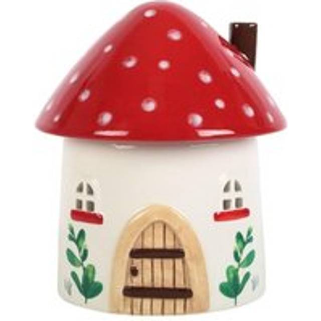 Mushroom House Oil Burner and Wax Warmer - Red