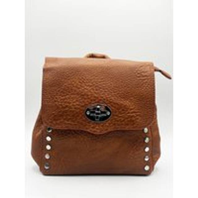 Womens Square Faux Leather Backpack - Brown - One Size