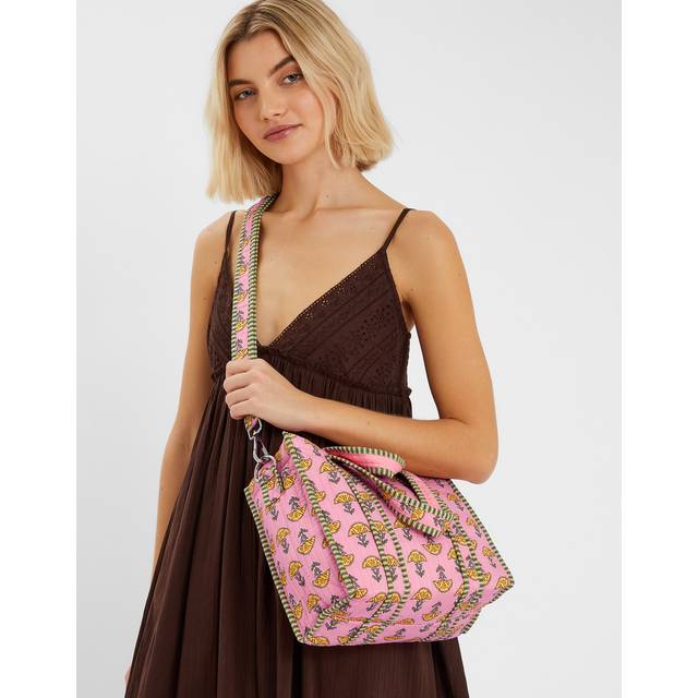Floral Block Print Quilted Handbag - Accessorize - Multicolour - One Size