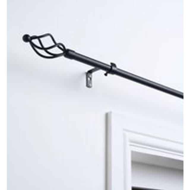OHS Extendable Twist Curtain Pole - Black