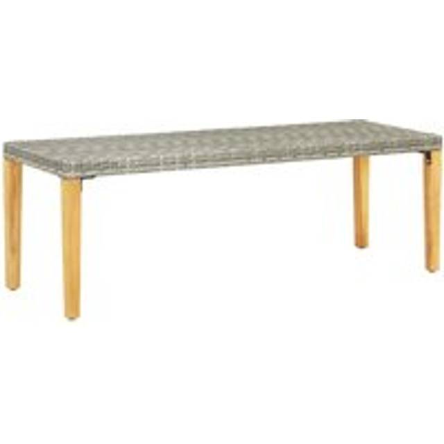 Garden Bench 80 cm Poly Rattan Grey - One Size