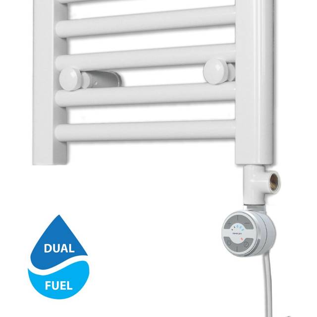(White, 400 W) Terma MOA Electric Element Towel Rail Dual Fuel