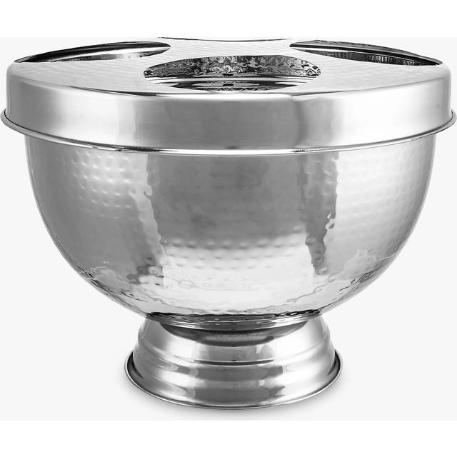 John Lewis Hammered Stainless Steel Champagne/Wine Bucket with Lid, Silver