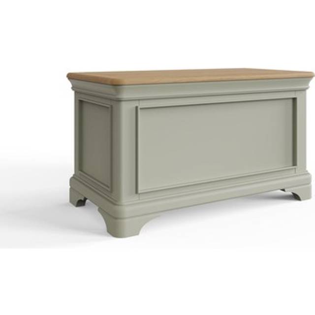 Bedroom Storage Box Solid Oak Sage Green Painted Finish - One Size