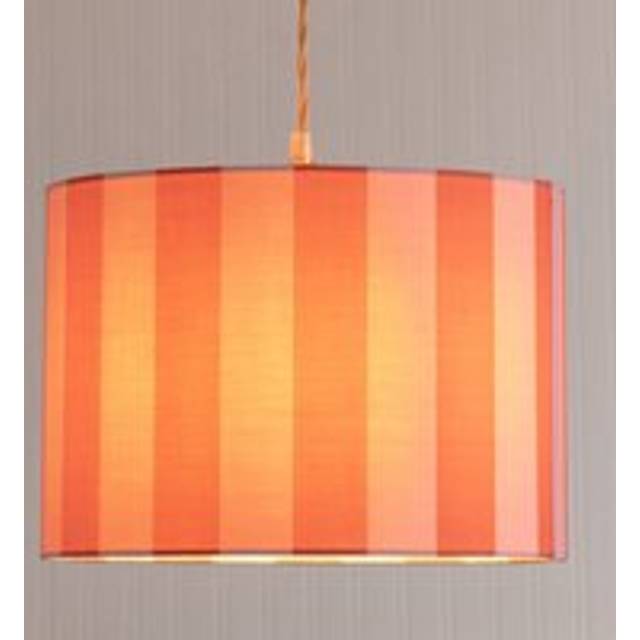 ValueLights Callie Clash Orange & Pink Stripe Small Lamp Shade & Bulb