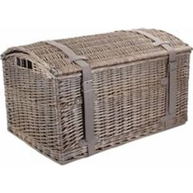 Wicker Antique Wash Domed Storage Hamper - Brown