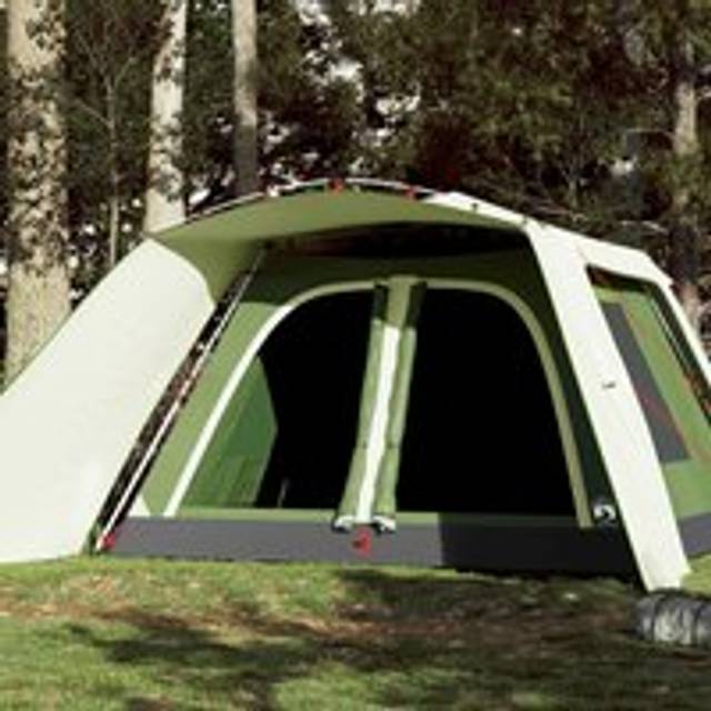 Family Tent with Porch 9-Person Green Quick Release - One Size