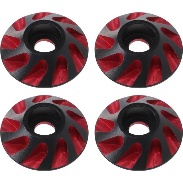 4Pcs Metal Tail Wing M3 Flat Head Screws Washers 15Mm for 1/8 Scale Off Road RC Drift Cars,Red