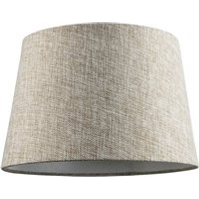 Traditional Natural Textured Linen Drum Lamp Shade in Taupe Brown, Cream