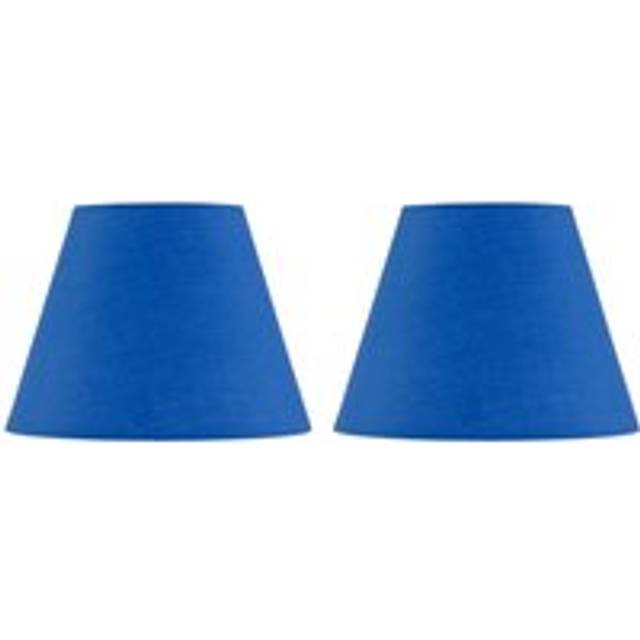 Set of 2 Royal Blue Cotton 20cm Diameter Tapered Fabric Lamp Shades