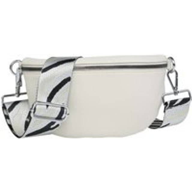 Half Moon Sling Crossbody Bag With Canvas Strap - Beige - One Size