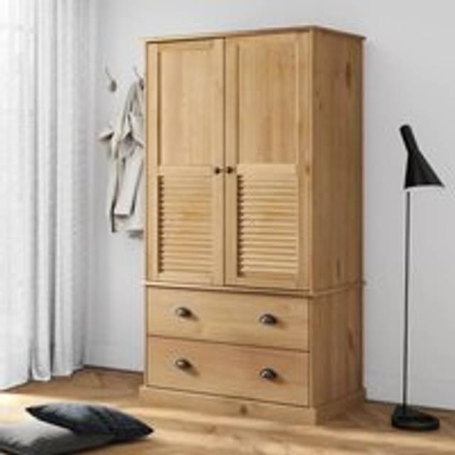 Wardrobe VIGO 90x55x176 cm Solid Wood Pine - Brown - One Size