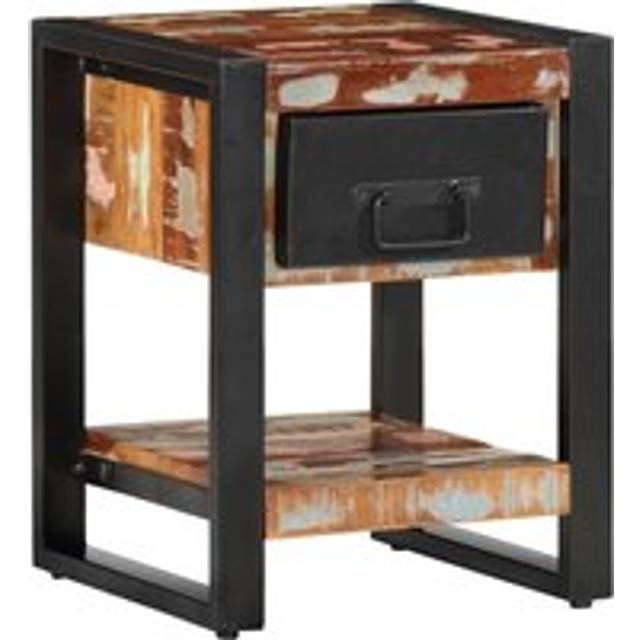 Bedside Cabinet Multicolour 35x34x45 cm Solid Wood Reclaimed - One Size