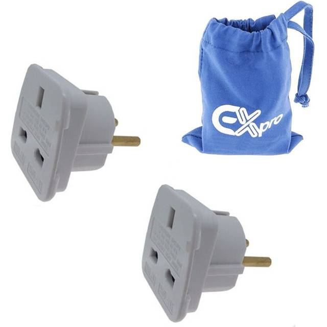 Ex-Pro 2 Pack Travel Adapter Converts UK Plugs to Rwanda Senegal Somalia